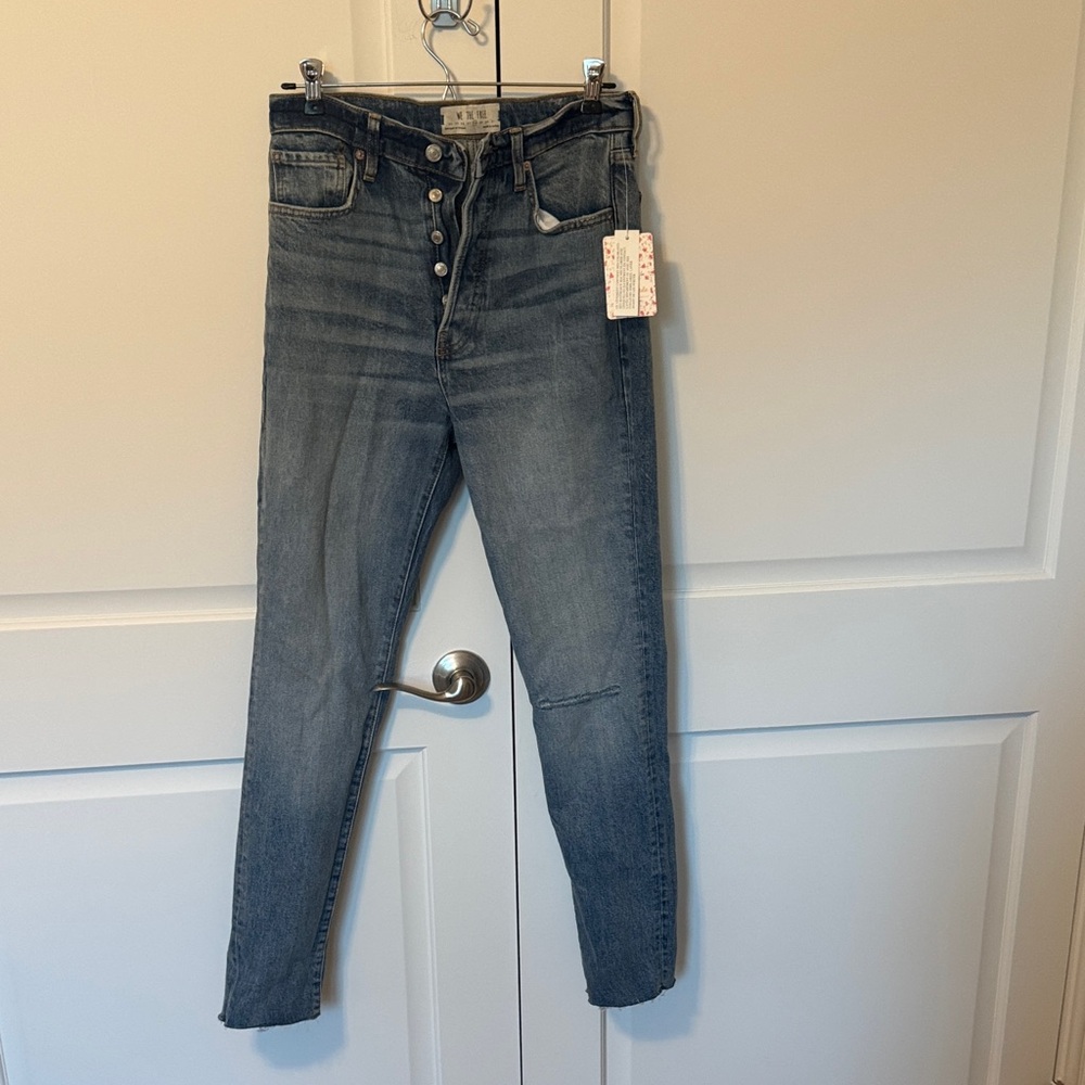 Free People High Rise Blue Jeans